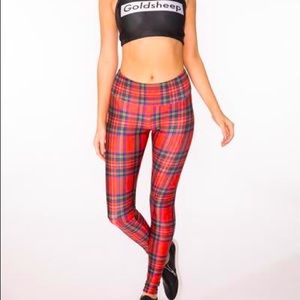 Like New Goldsheep Xmas Plaid Leggings